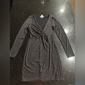Long sleeve shimmer mini dress